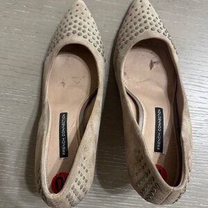 French Connection Beige Suede Flats